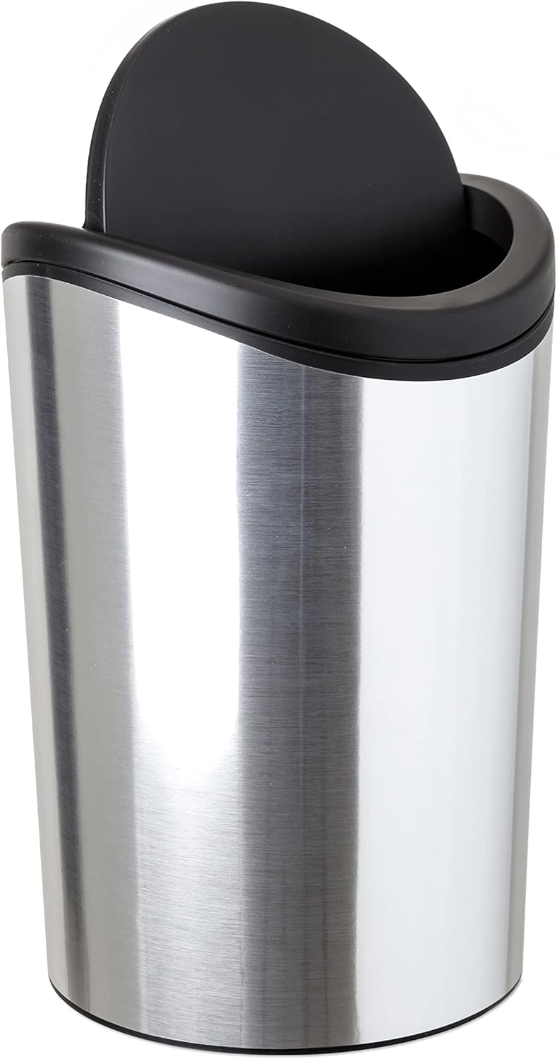 TATAY Mülleimer Bad, 6L Kapazität, Polypropylen, BPA frei, Taupe. Massnahmen 19 x 19 x 28 cm, Metall