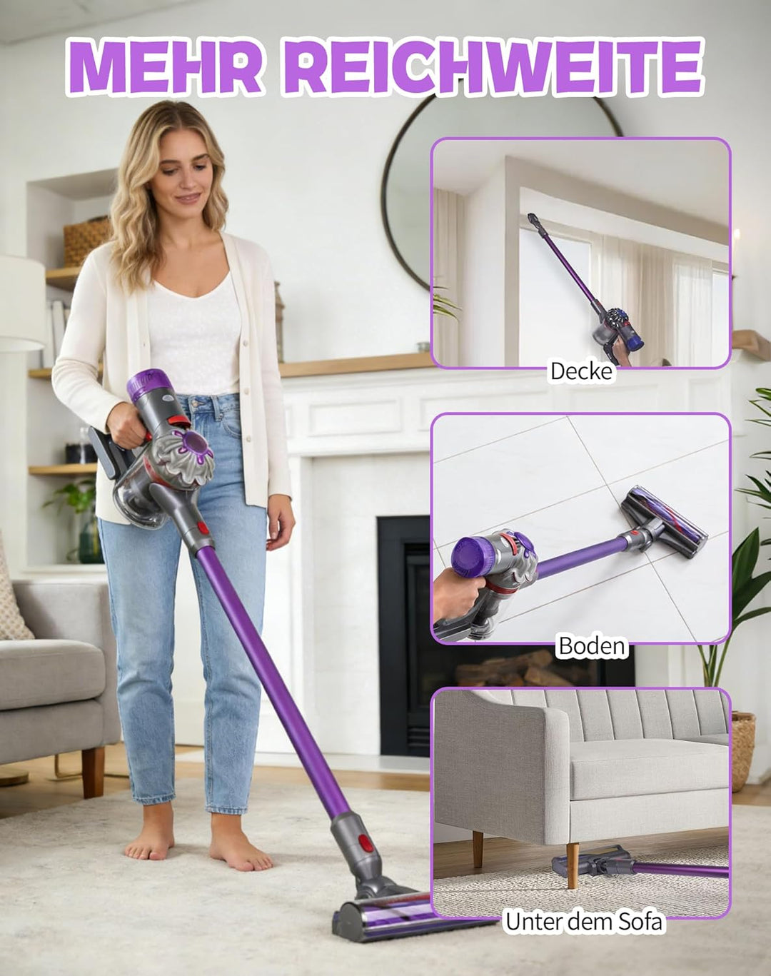 Verlängerungsrohr für Dyson V7 V8 V10 V11 V15 – Ersatz-Rohr aus Aluminium, Schnellverschluss, Robust