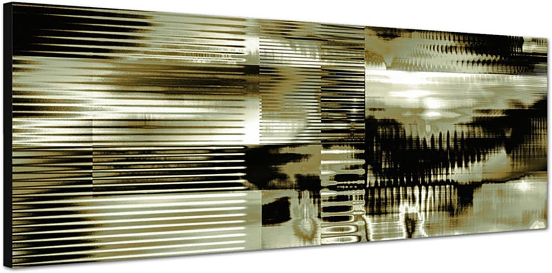 Paul Sinus Art Panoramabild auf Leinwand und Keilrahmen 150x50cm Hintergrund abstrakt grün weiss sch