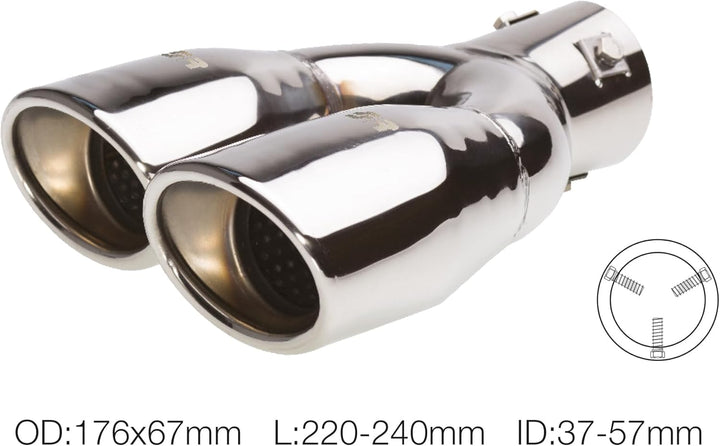 Simoni Racing TRX/87L Oval Endrohr Doppelt, nach Links Versetzt Universal