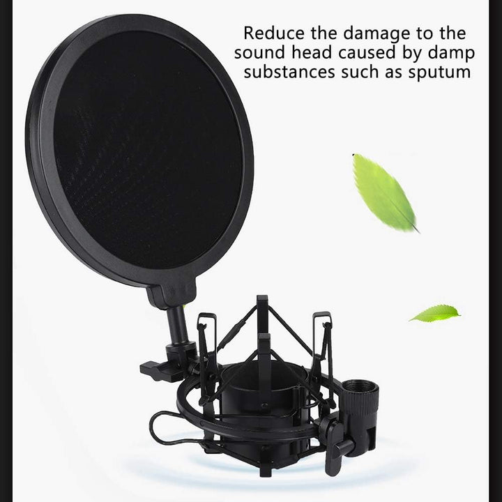 Topiky Mikrofon Pop Filter, Kondensatormikrofon Mic Professional Pop Filter Shock Mount Ständer Kit