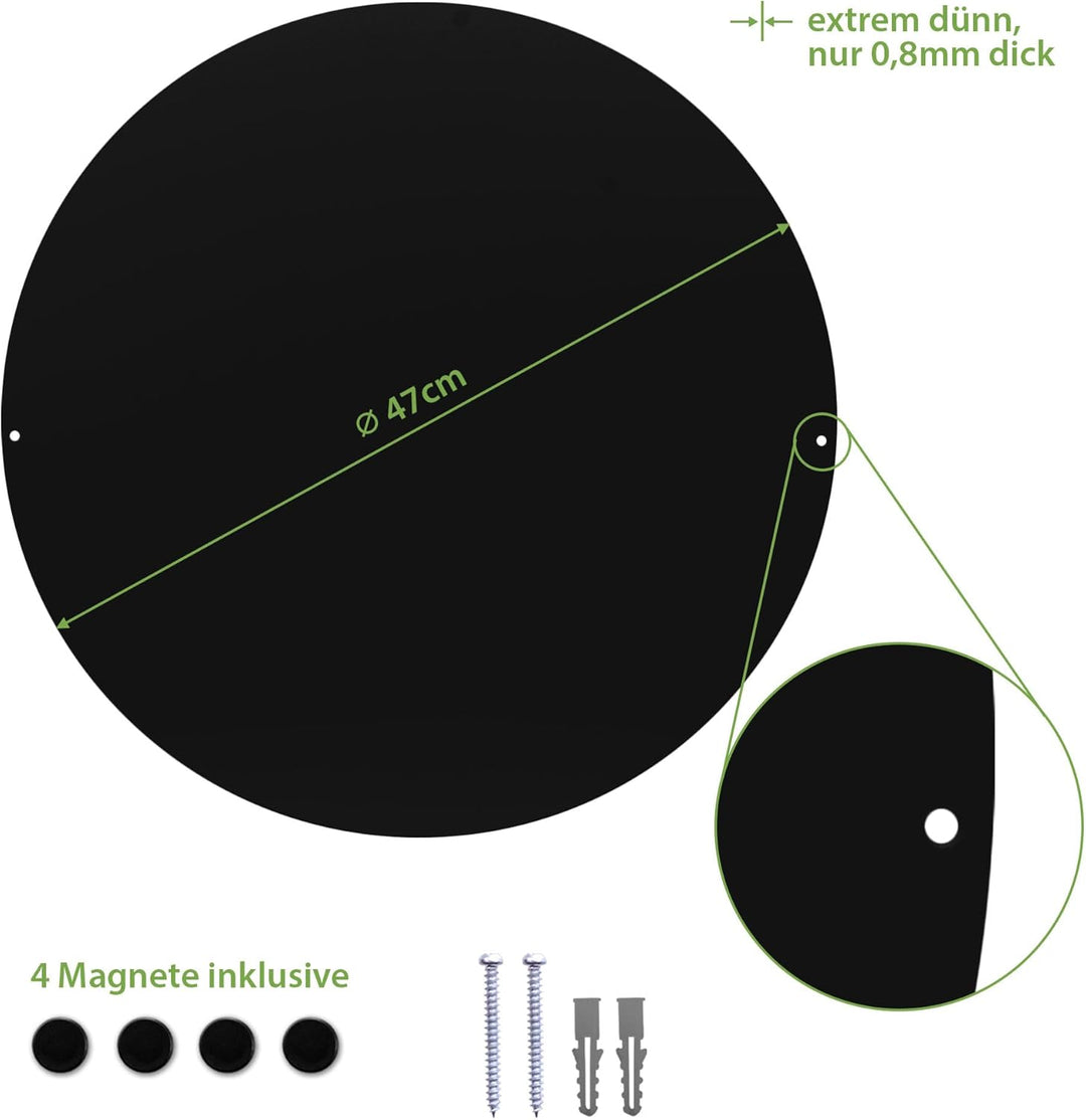 banjado® Design Magnettafel rund Grösse Ø 47cm mit Motiv Leuchtturm Sylt - magnetische Pinnwand/Magn