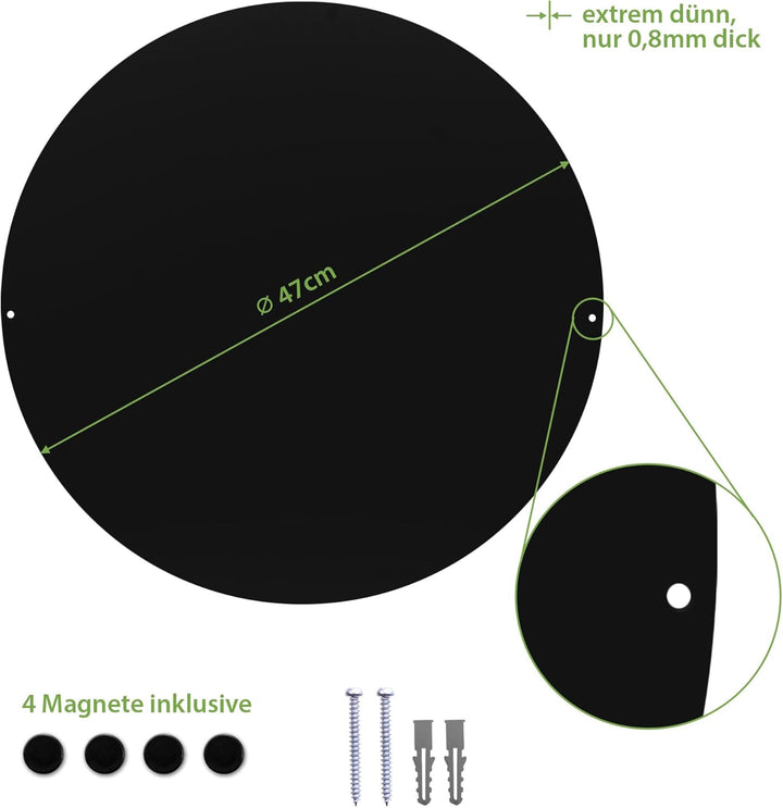 banjado® Design Magnettafel rund Grösse Ø 47cm mit Motiv Leuchtturm Sylt - magnetische Pinnwand/Magn