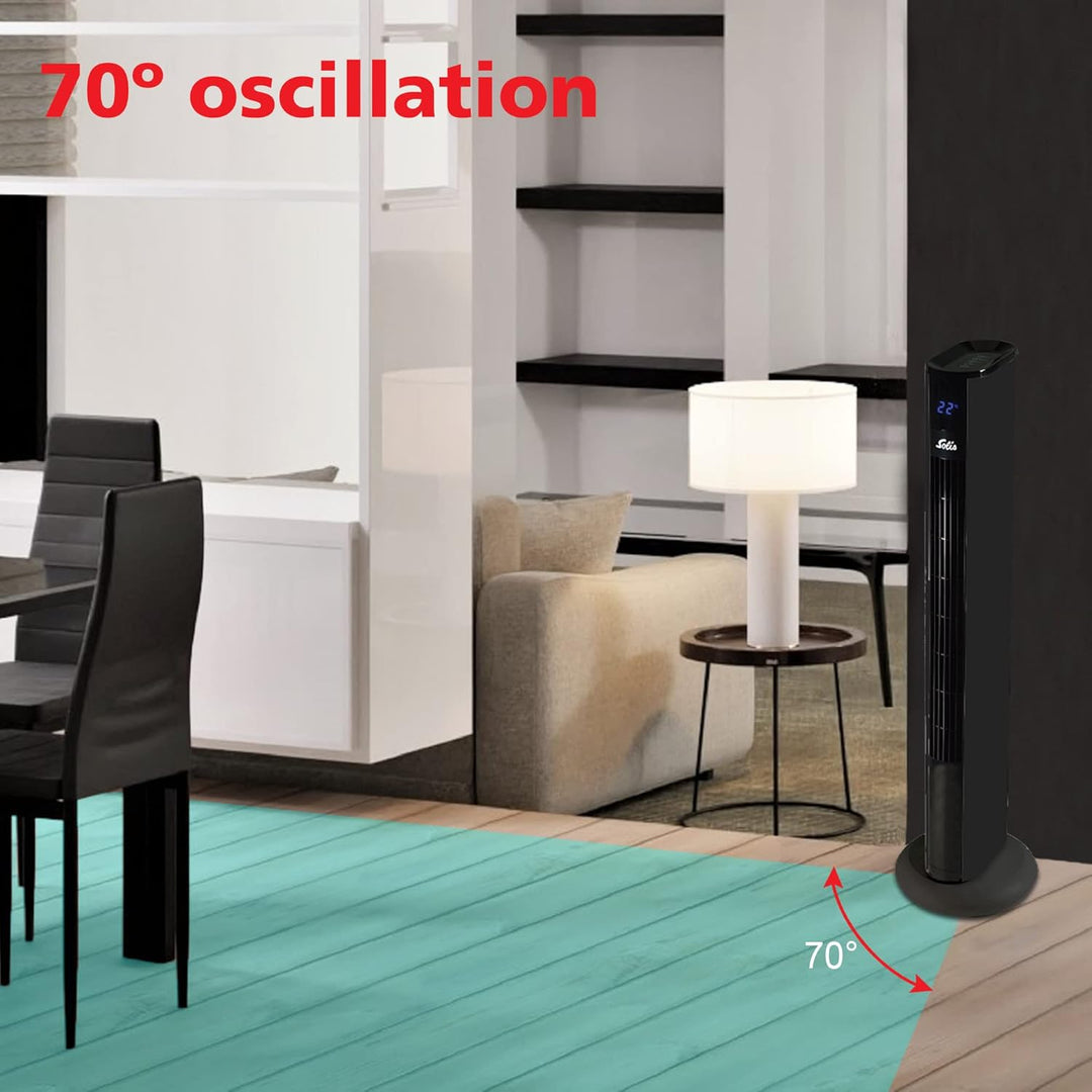 Solis Easy Breezy 757 Ventilator Leise - Turmventilator - Ventilator mit Fernbedienung und Temperatu
