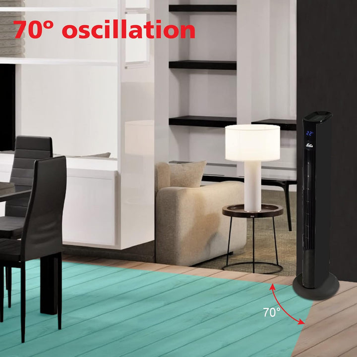 Solis Easy Breezy 757 Ventilator Leise - Turmventilator - Ventilator mit Fernbedienung und Temperatu