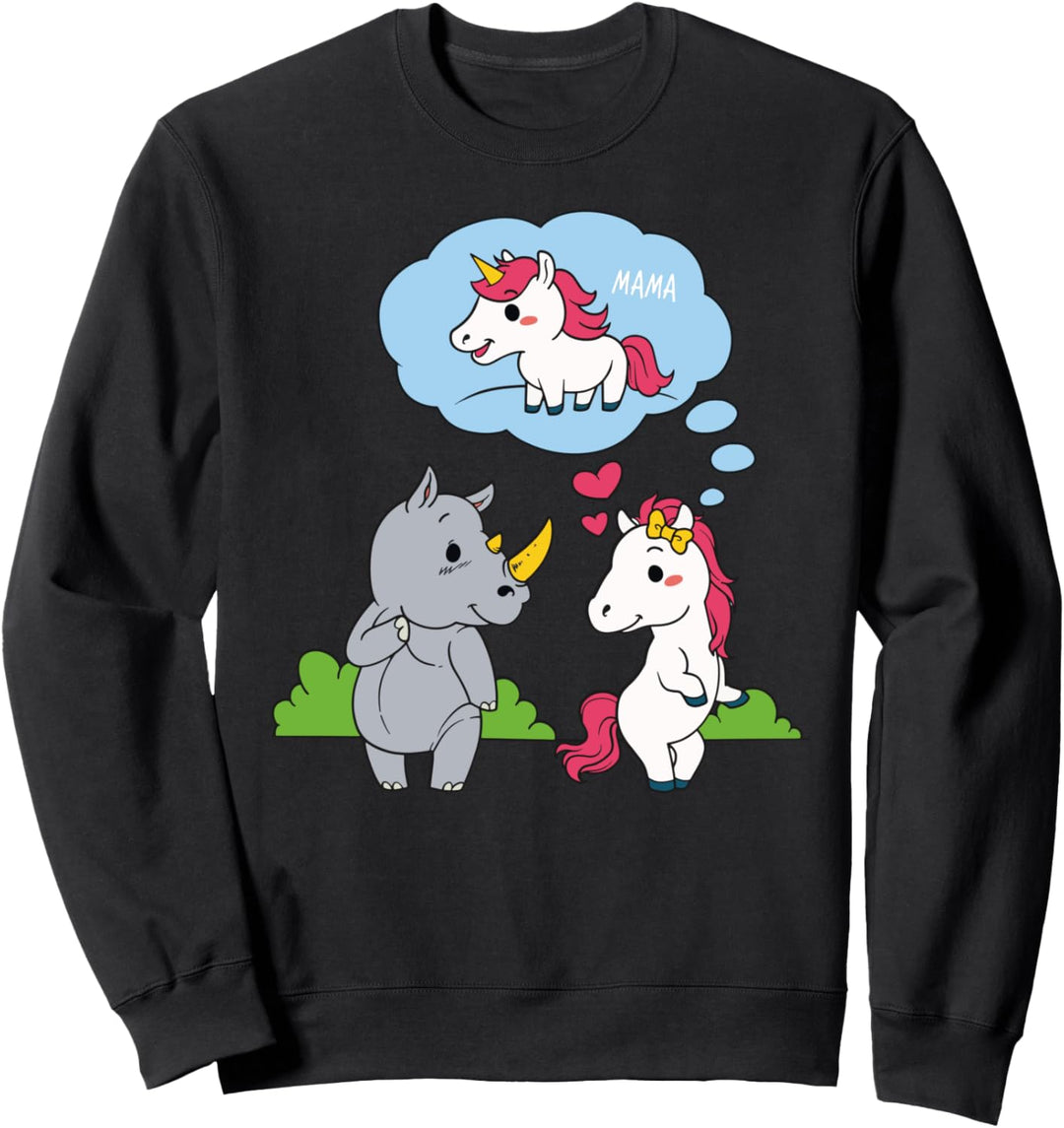 Nashörner und Pferd träumen von einem Einhorn baby Sweatshirt