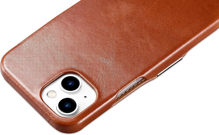 Mobiskin Hülle kompatibel mit Apple iPhone 13 (6,1 Zoll), Handyhülle mit echtem Leder, Case, Schutzh