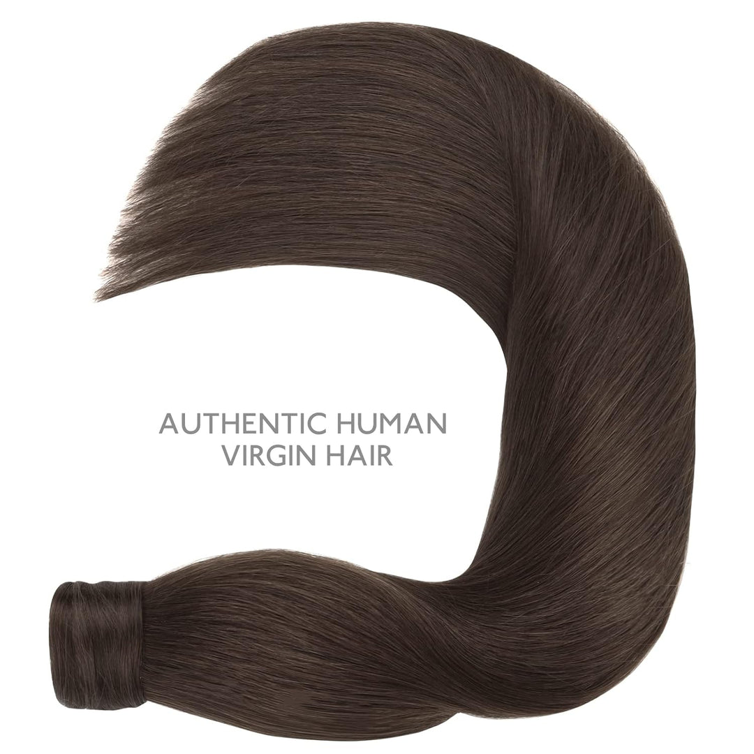 WENNALIFE Ponytail Extension, 55cm 80g Helles Dunkel Braun Pferdeschwanz Haarteil Ponytail Extension