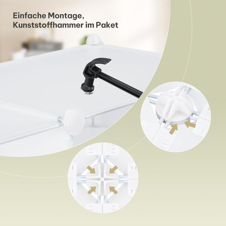 WOLTU Schuhregal, Schuhschrank mit 4 Fächern, Platzsparend, Mit Haken, Schuhablage Kunststoff, für F