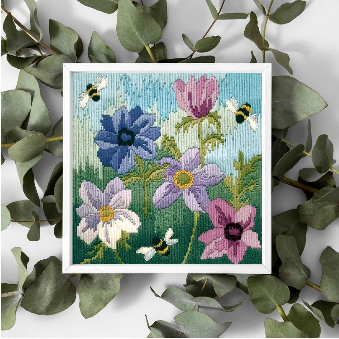 Bothy Threads The Home of Happy Stitching Langstich Set Motiv-Umrisse sind bedruckt Anemonen