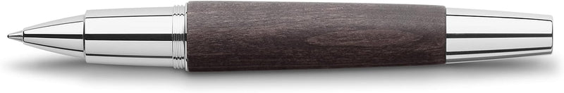 Faber-Castell 148225 - Tintenroller e-motion Holz, schwarz, Strichstärke 0,5 mm, Mine schwarz, inkl.