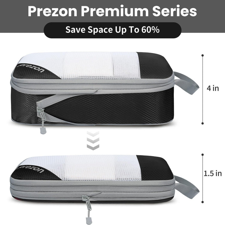 Prezon 6 Set Kompressions-Packwürfel, Durchsichtiges Design, Platzsparend, Leicht, Massgeschneiderte