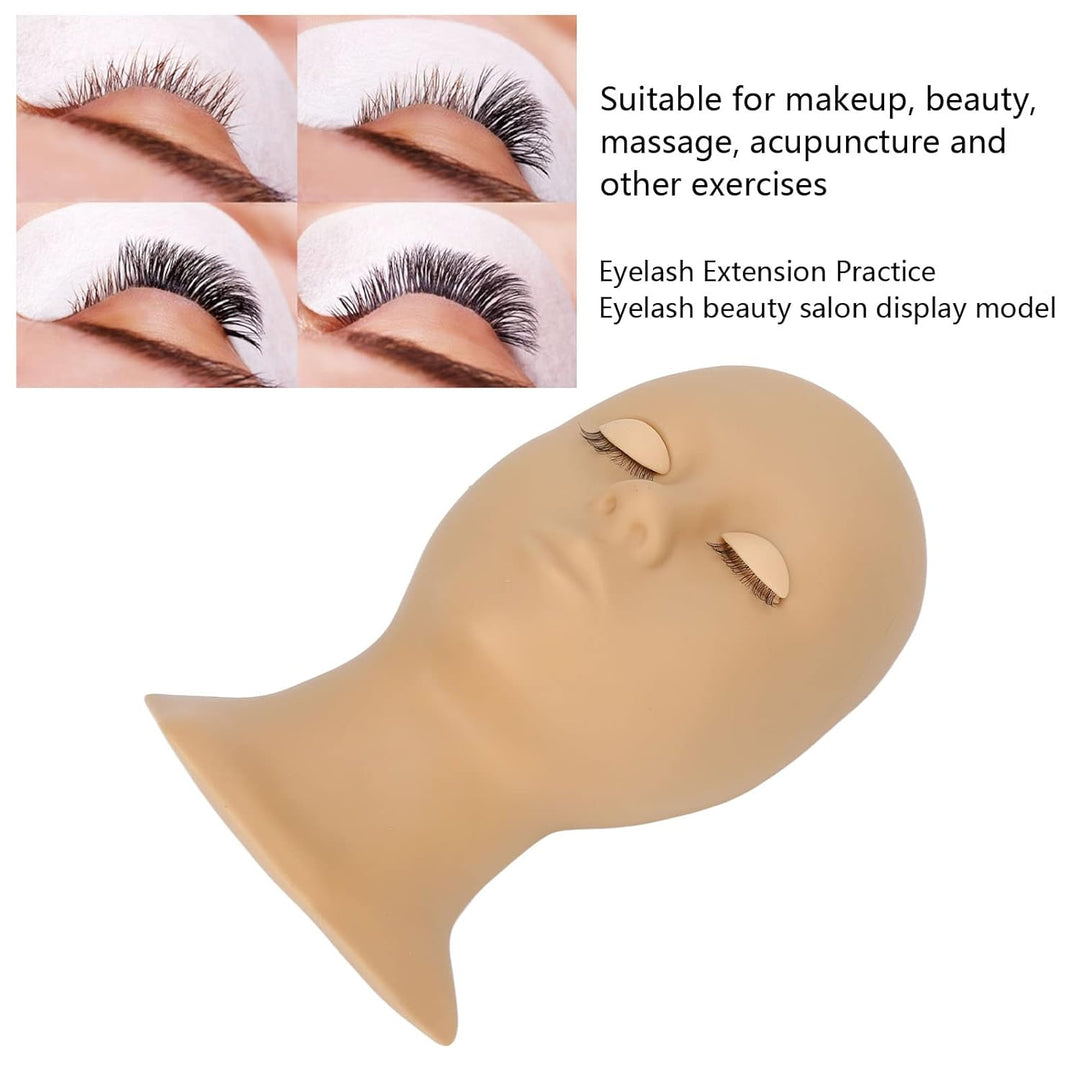 Übungskopf für die Wimpernverlängerung Silikon-Make-up-Trainingskopf mit 4 Paar Austauschbaren Augen