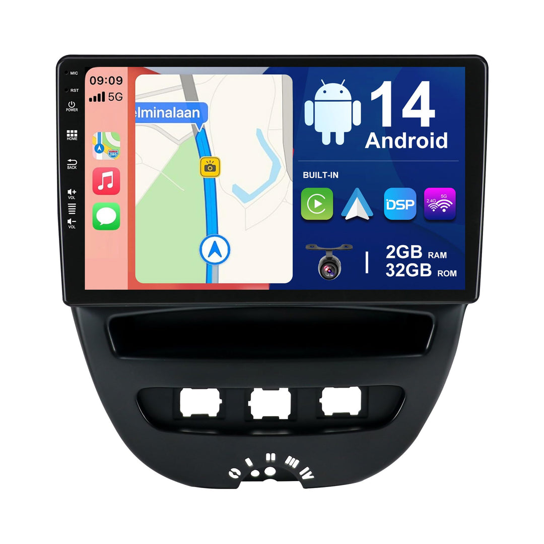 JOYX Android 12 IPS Autoradio Passt für Toyota Aygo/Peugeot 107/Citroen C1 (2005-2014) - Eingebautes