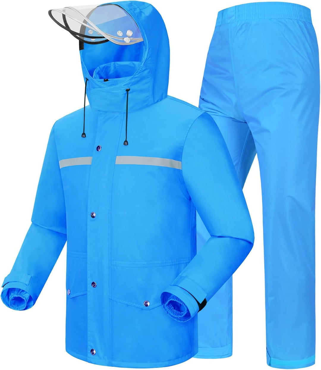 Coutyuyi Herren & Damen Regenanzug Reflektierender 100% Wasserdichter Anzug Outdoor Regenmantel Wind