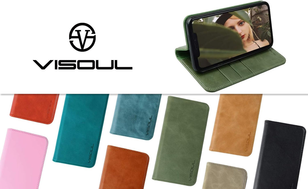 VISOUL iPhone 11 Pro Max Hülle,Stossfeste Handyhülle [Auto Sleep/Wake][100% Leder] TPU Schutzhülle K