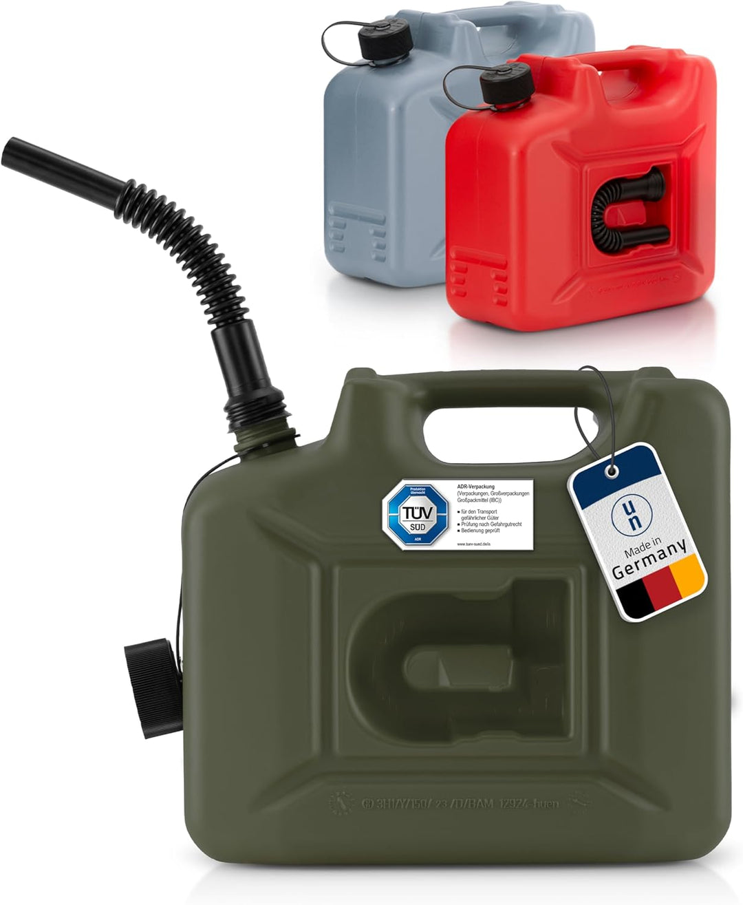 hünersdorff 801000 Kraftstoff-Kanister PROFI 10l für Benzin, Diesel und andere Gefahrgüter, UN-Zulas