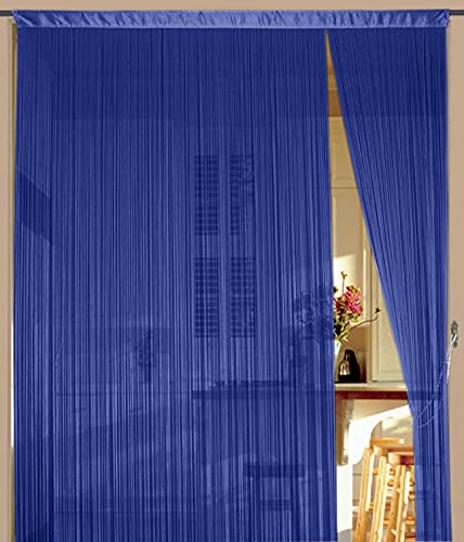 Kaikoon Fadenvorhang Fadenstore Messe B1 schwer entflammbar 90 cm x 240 cm (BxH) blau