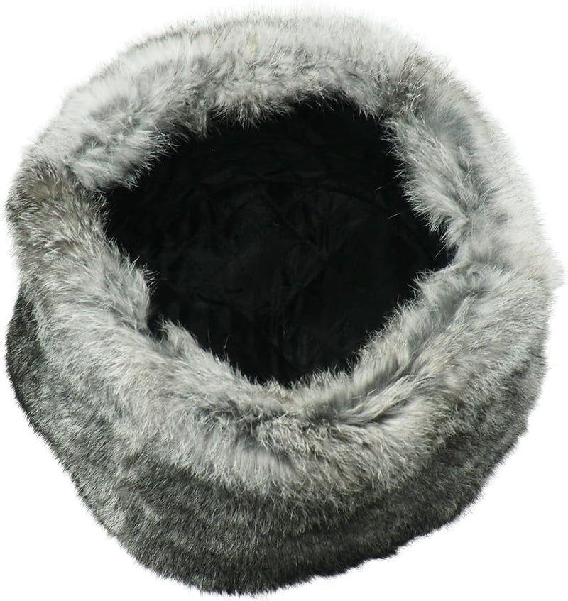 RUSSIANSTORE Unisex Russische Fellmütze Schapka Ushanka Kaninchenfell Farbe Grau Grösse M
