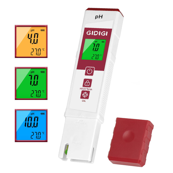Digitales pH Messgerät für Wasser mit Farbdisplay, pH-Tester für Pools, Professioneller pH Level Tes