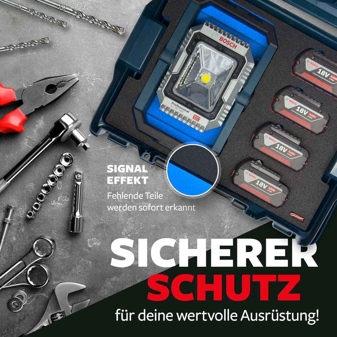 APTEX Schaumeinlage passend für Bosch Akku-Arbeitsleuchte GLI 18V-1900 für Bosch L-Boxx 136