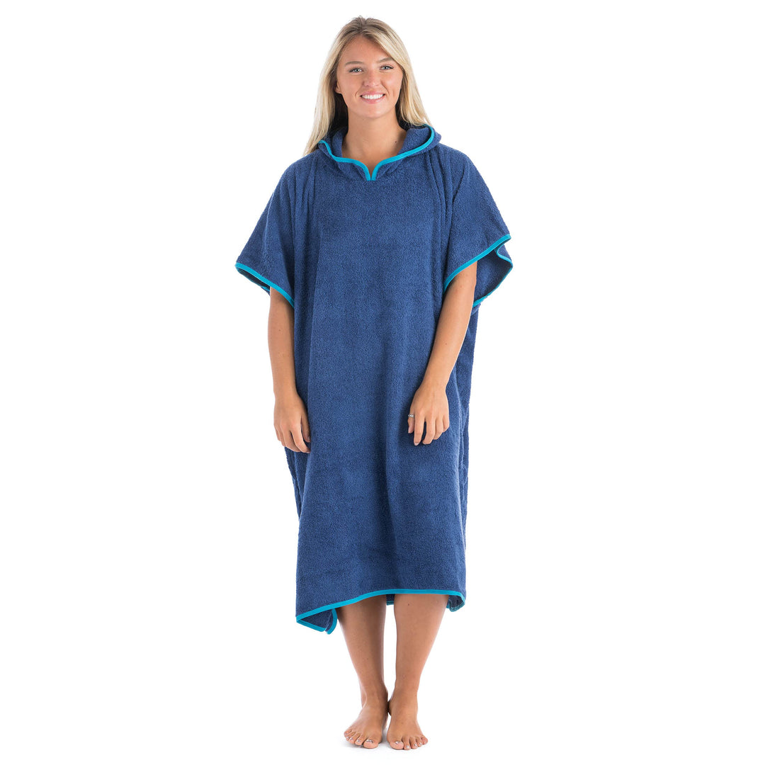 Erwachsene Frottee Poncho BGG1701, Blau, Einheitsgrösse Erwachsene (Einheitsgrösse), Erwachsene (Ein
