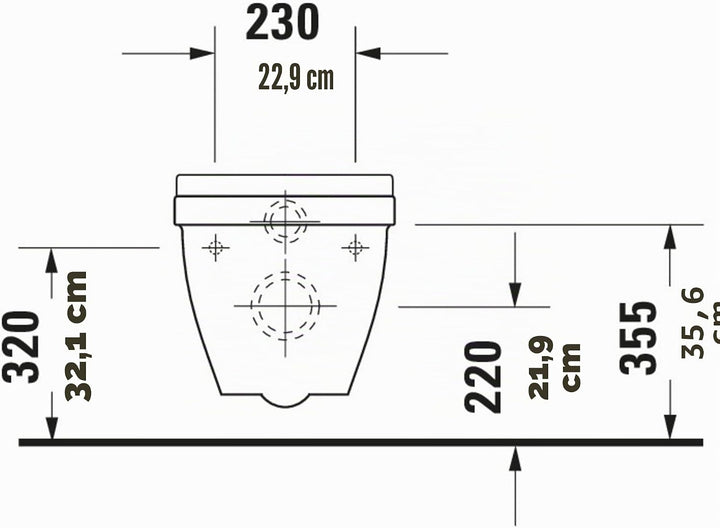 Duravit Starck 3 WC-Suspended Starck 3 230 mm weiss