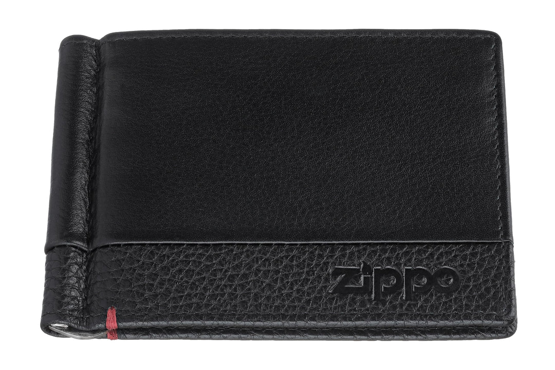 Zippo Herren Nappa Geldscheinklammer Portemonnaie Schwarz Geldbörse Schwarz (Schwarz)