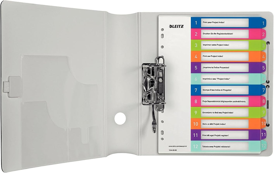 Leitz 12440000 WOW Zahlen Plastikregister (Polypropylen, 1-12, A4, 12 Blatt) farbig (10er Pack)