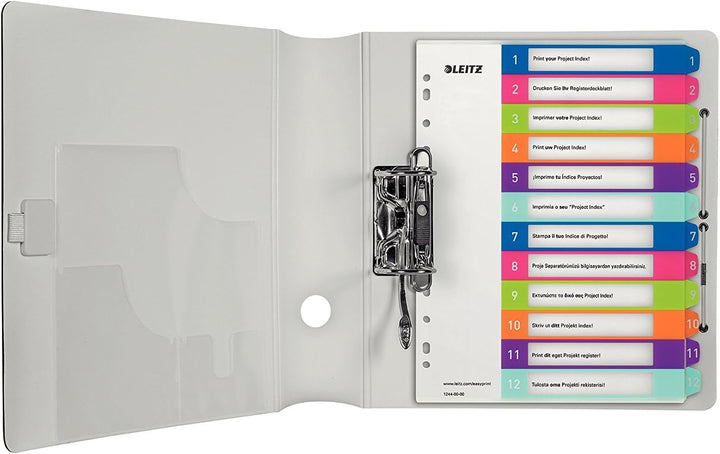 Leitz 12440000 WOW Zahlen Plastikregister (Polypropylen, 1-12, A4, 12 Blatt) farbig (10er Pack)