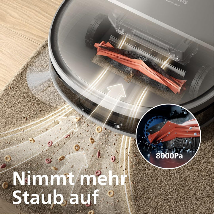 Philips 9000 Series Saug- und Wischroboter - mit automatischer Staubabsaugstation, rollender Wischmo