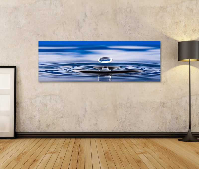 islandburner Bild Bilder auf Leinwand Wassertropfen Wandbild, Poster, Leinwandbild IUP 120x40cm - Pa