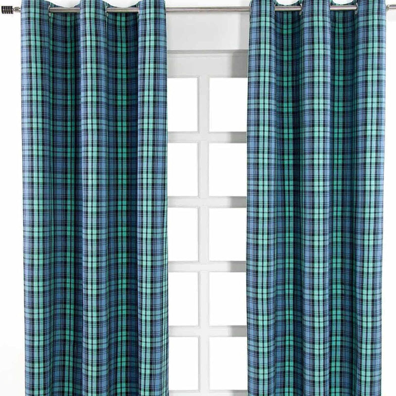 Homescapes Ösenvorhang Blickdicht Black Watch Tartan Schottenmuster Dekoschal 2er Set Breite 117 x L