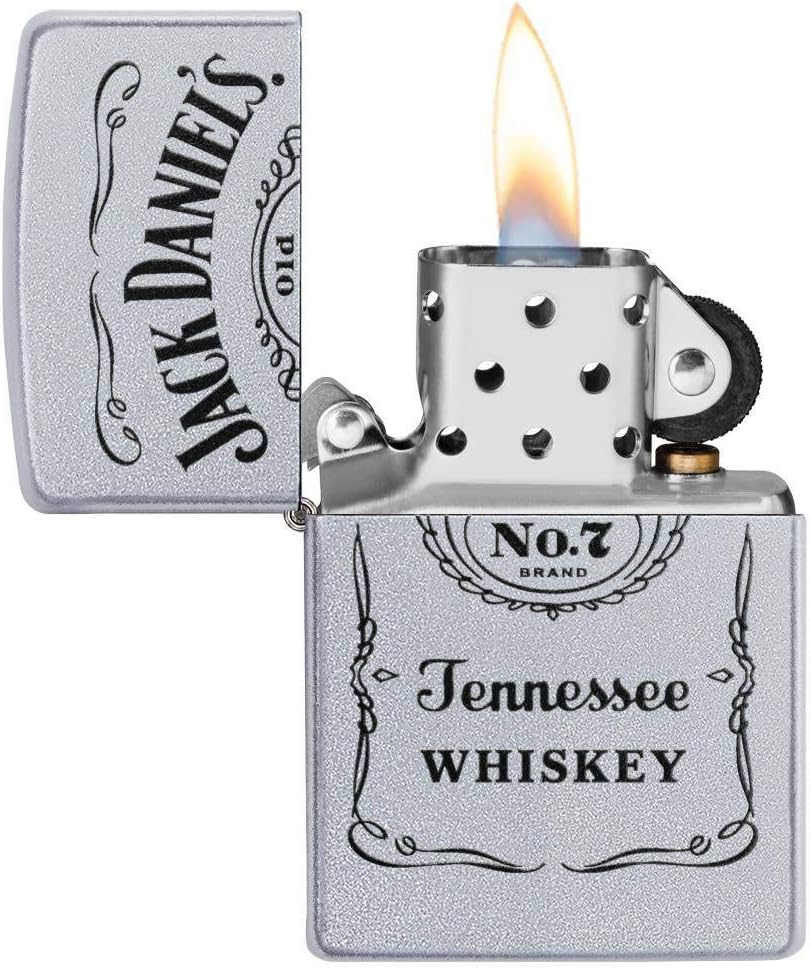 ZIPPO,49080,I AA8Geschenk-Set, JackDaniel´s Flachmann undFeuerzeug, Metall Jack Daniels Feuerzeug &