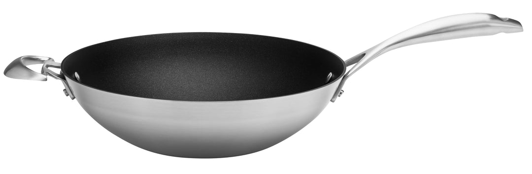 SCANPAN CS+ Wokpfanne Induction 32 cm | 5-schichtige Konstruktion | Für alle Herdarten geeignet | Mu
