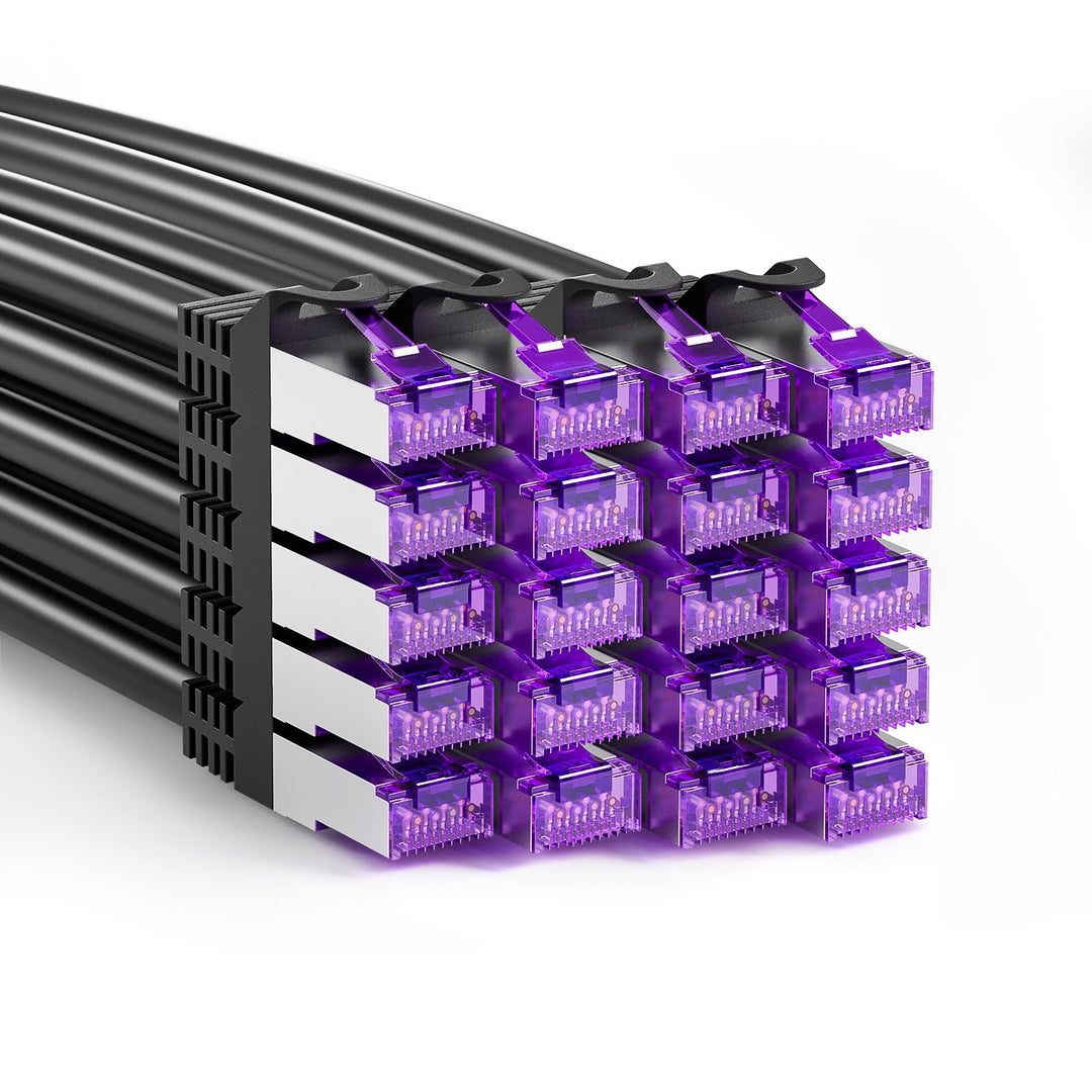 FGB 10Gbps Patchkabel 0,5m x20, RJ45 Netzwerkkabel CAT 7, (SFTP PIMF Schirmung) Kupfer Ethernet Kabe