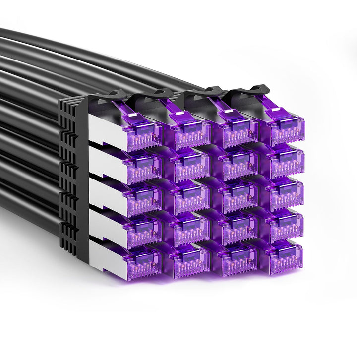 FGB 10Gbps Patchkabel 0,5m x20, RJ45 Netzwerkkabel CAT 7, (SFTP PIMF Schirmung) Kupfer Ethernet Kabe