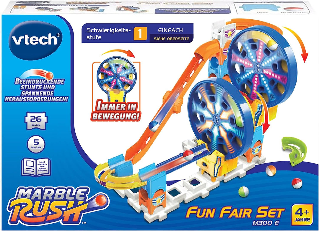 VTech Marble Rush - Fun Fair Set M300 E – Interaktive Murmelbahn mit spannenden Bahnelementen, versc