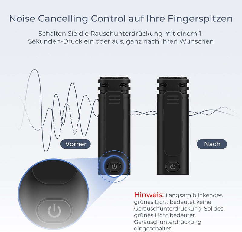 NearStream Mini Wireless Lavalier Mikrofon für PC, Computer, Revers Smartphone, Mikrofon Wireless fü