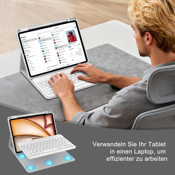 Tastatur für iPad Air 11 (M4 2026/M3 2025/M2 2024)/iPad Pro11/Air 5./4. Gen | Mit Magnetisch Abnehmb