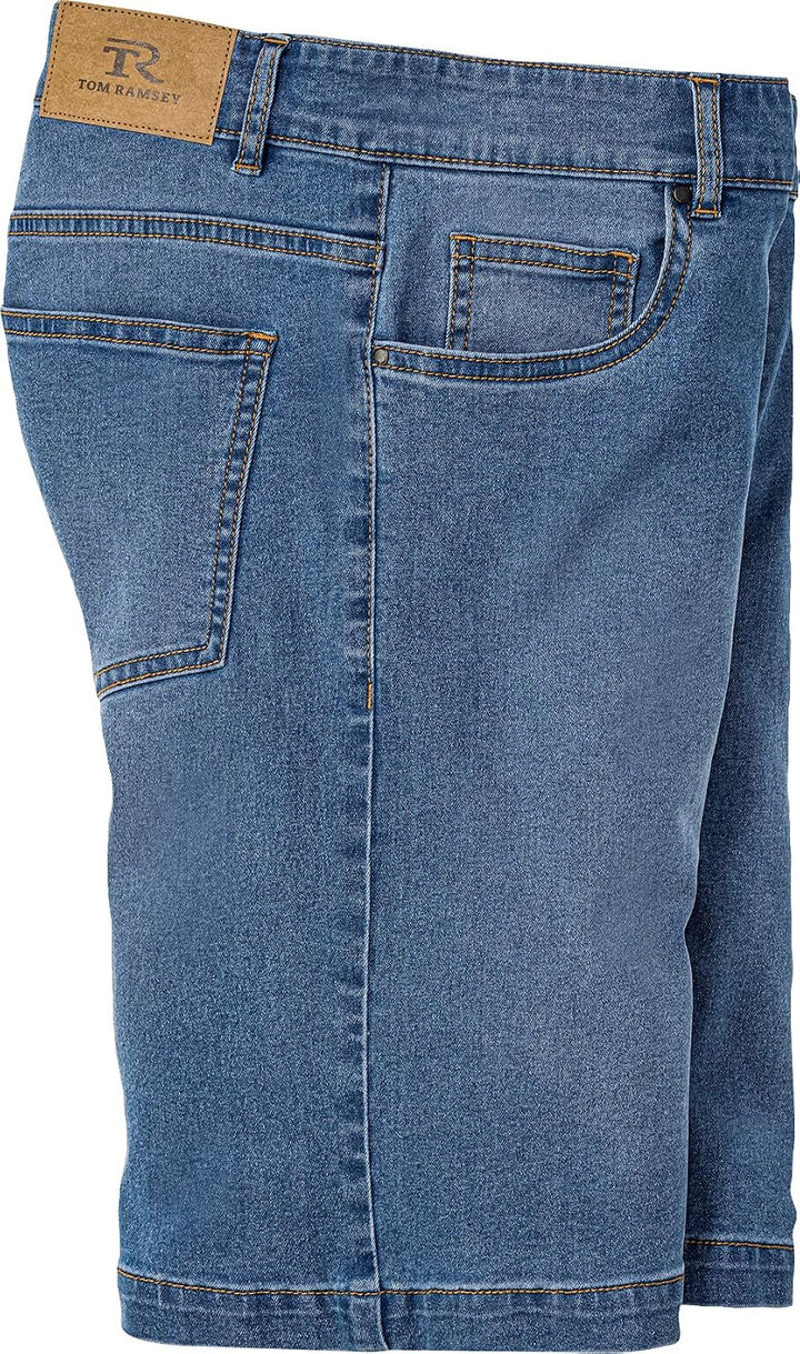 Tom Ramsey Herren Sommer-Jeansbermudas, Herrenhose mit flexiblem Bund aus leichtem Jeansstoff, als L
