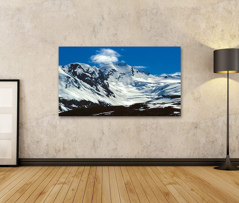 islandburner Bild auf Leinwand Alaska Berge Bilder Wandbilder Poster AOKG-1P Leinwand 100x57cm, Lein