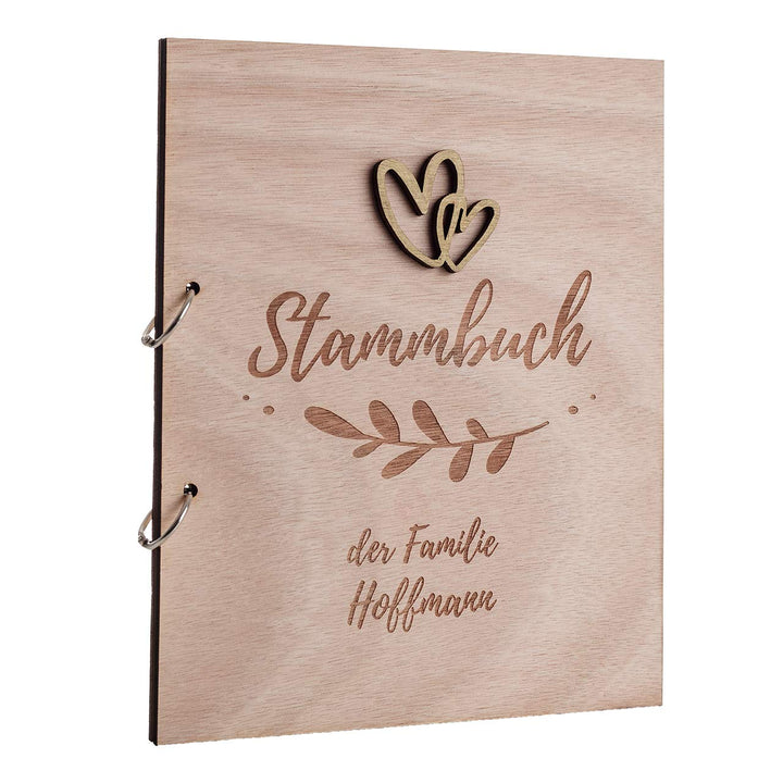 Hochzeitideal Stammbuch der Familie Familienstammbuch Holzcover inkl. Lasergravur (Fiore Personalisi