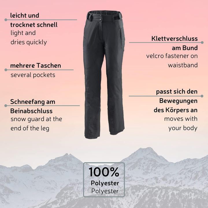 Black Crevice Damen Skihose I Damen-Skihose Grössen I wärmeisolierende Damen-Wanderhose I atmungsakt