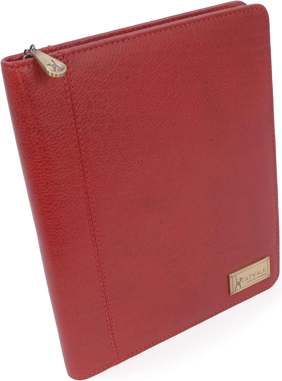CATWALK COLLECTION HANDBAGS - Vintage Leder - A5 Reissverschluss Konferenzmappe Schreibmappe - ANGEL