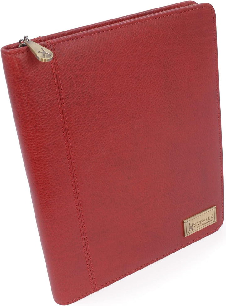 CATWALK COLLECTION HANDBAGS - Vintage Leder - A5 Reissverschluss Konferenzmappe Schreibmappe - ANGEL