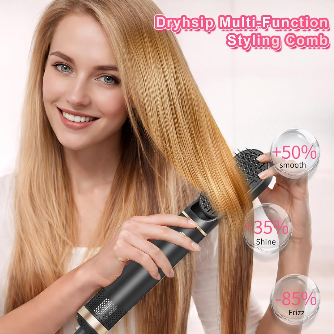 5-in-1-Heissluftbürste mit negativen Ionen und multifunktionaler Haartrockner-Styler mit Lockenstab,