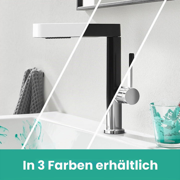 hansgrohe Waschtischarmatur Finoris, Wasserhahn Bad mit Auslauf Höhe 230 mm, mit Push-Open Ablaufgar