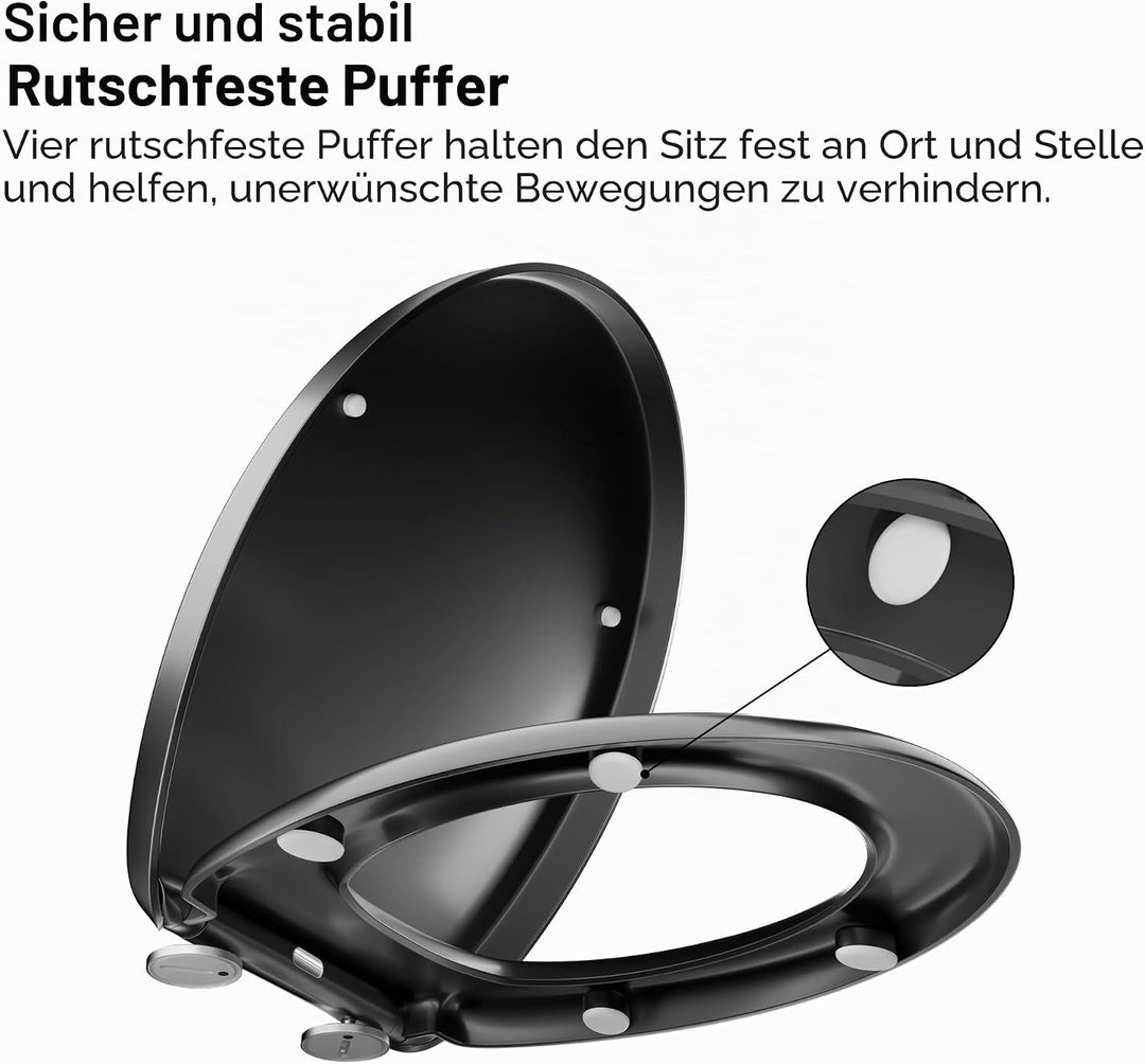 WC-Sitz Soft Close, Soft Close WC-Sitz mit Schnellverschluss für einfache Reinigung, Standard-Klo-To