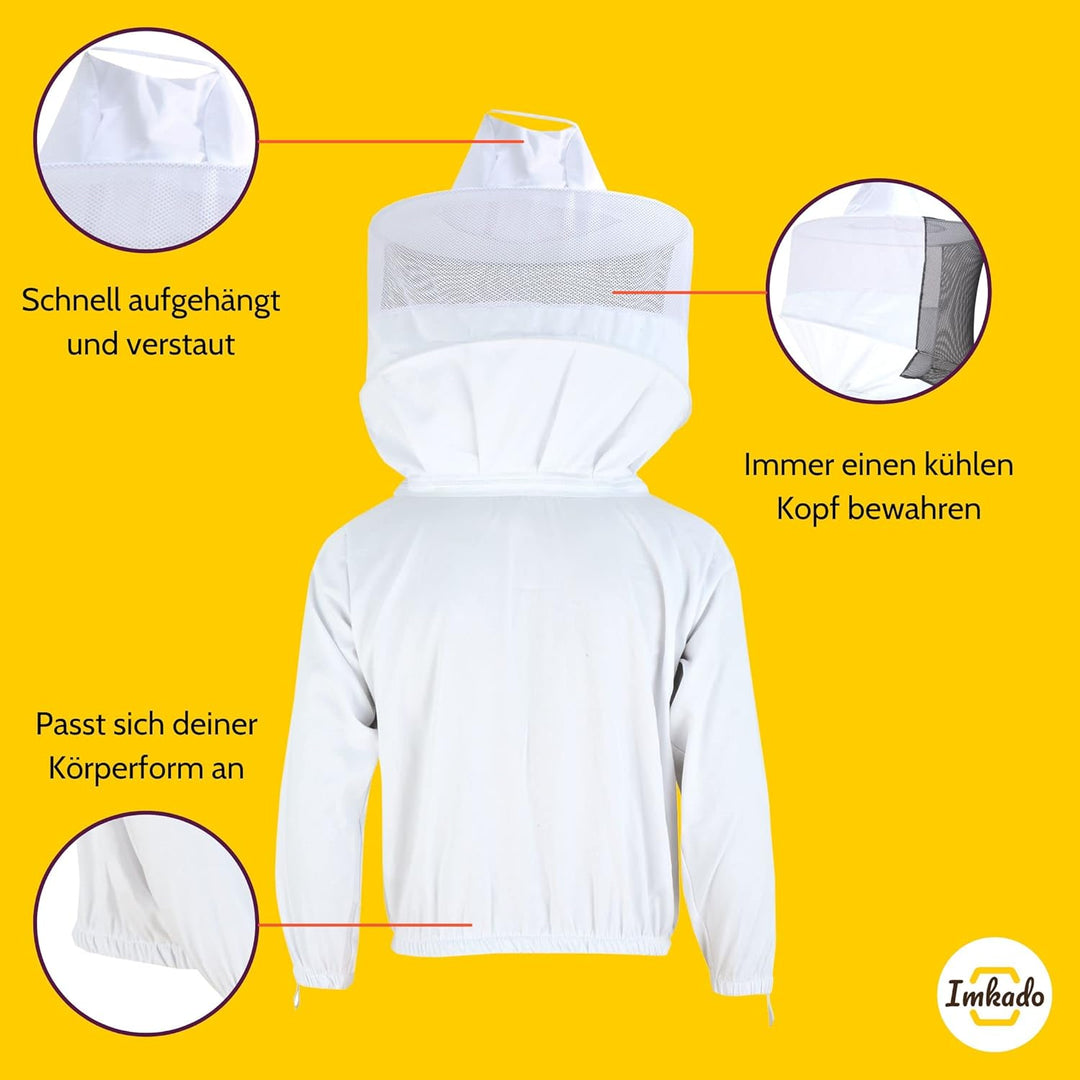 Imkado Imkerjacke, Schutzbekleidung für Imker - Schutz vor Bienenstichen - Schutzhemd, Schutzkleidun